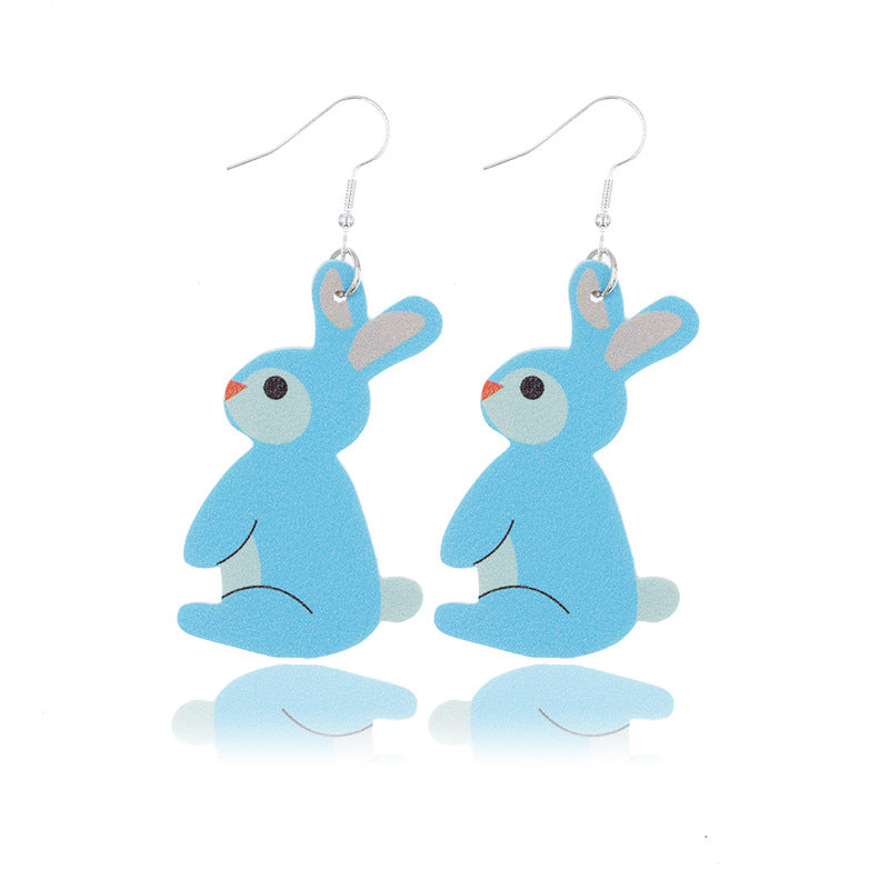 Wholesale Easter Egg Bunny Leather Earrings